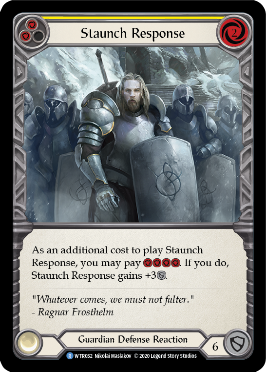 Staunch Response (Yellow) [U-WTR052] (Welcome to Rathe Unlimited)  Unlimited Rainbow Foil | Good Games Modbury