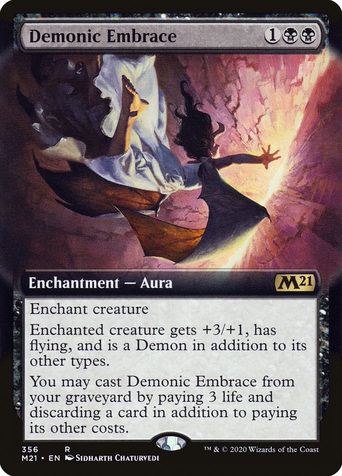 Demonic Embrace (Extended Art) [Core Set 2021] | Good Games Modbury