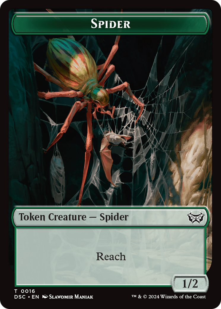 Insect (0012) // Spider Double-Sided Token [Duskmourn: House of Horror Commander Tokens] | Good Games Modbury