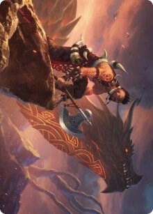 Dragonkin Berserker Art Card 32 (Art Series: Kaldheim)  | Good Games Modbury