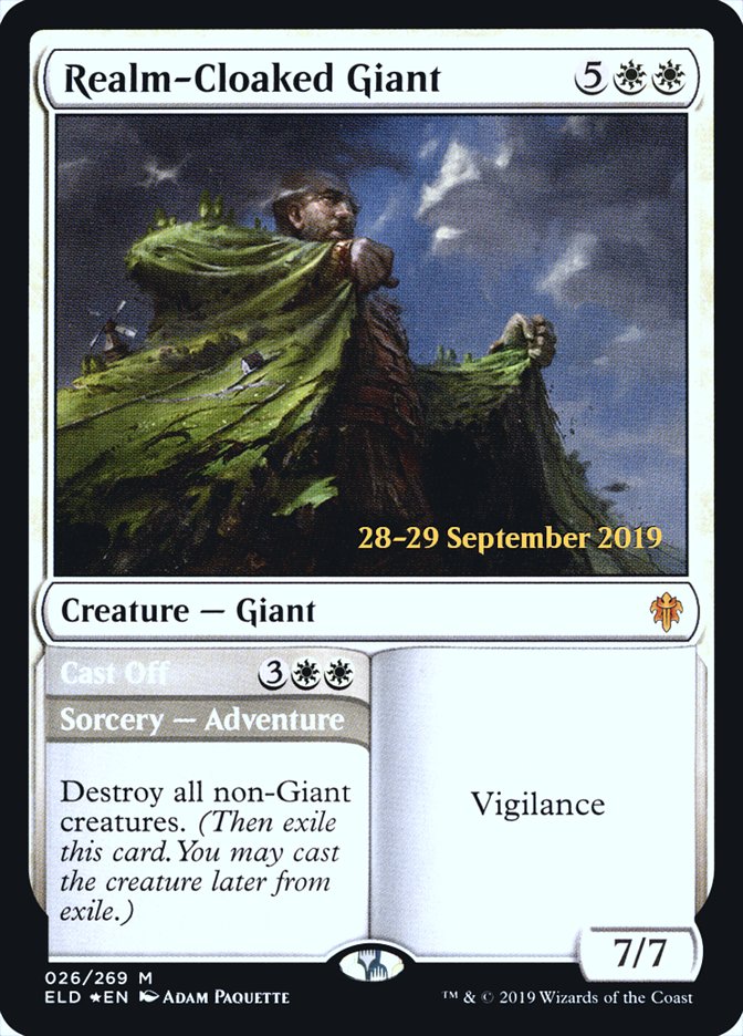 Realm-Cloaked Giant // Cast Off [Throne of Eldraine Prerelease Promos] | Good Games Modbury