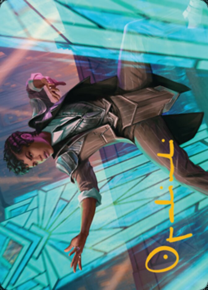 Dapper Shieldmate Art Card (Gold-Stamped Signature) [Streets of New Capenna Art Series] | Good Games Modbury