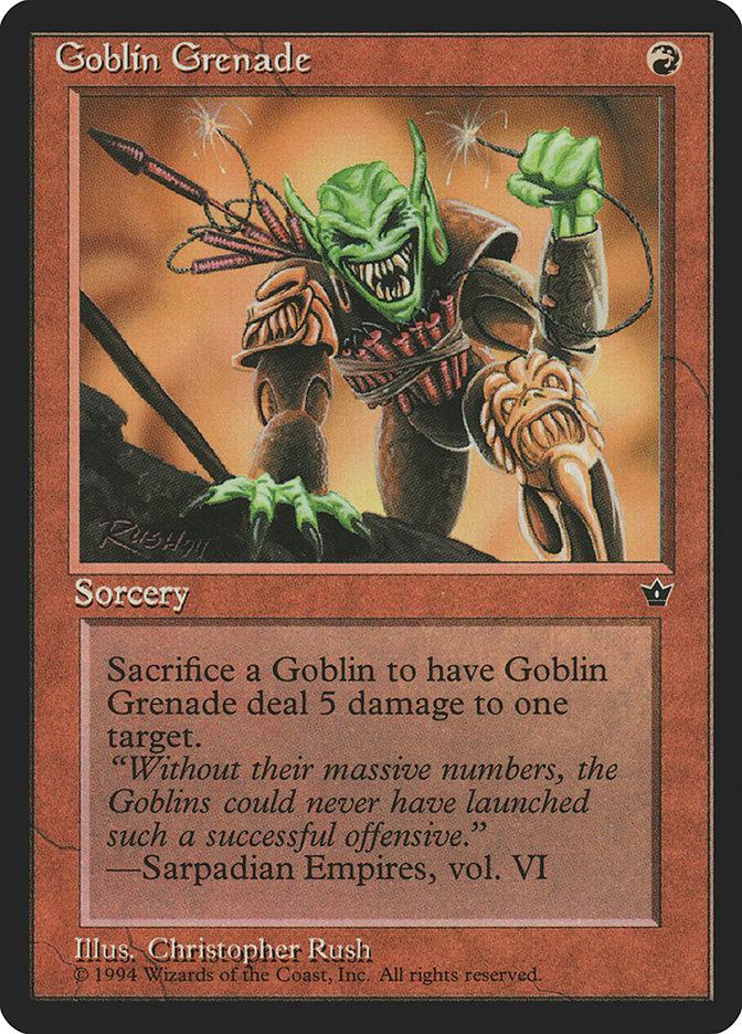 Goblin Grenade (Christopher Rush) [Fallen Empires] | Good Games Modbury