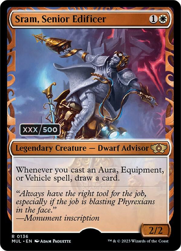 Sram, Senior Edificer Serialized 136z/65 (March of the Machine: Multiverse Legends)  - Double Rainbow Foil | Good Games Modbury