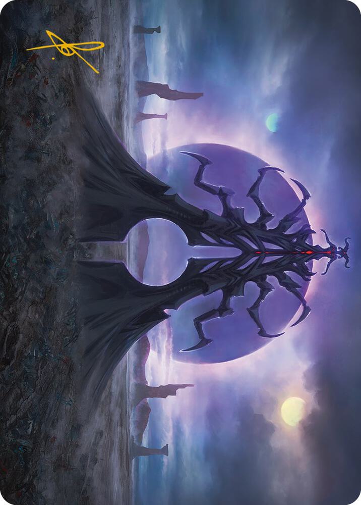 Black Suns Twilight Art Card Gold Stamped Signature 19 (Art Series: Phyrexia: All Will Be One)  | Good Games Modbury