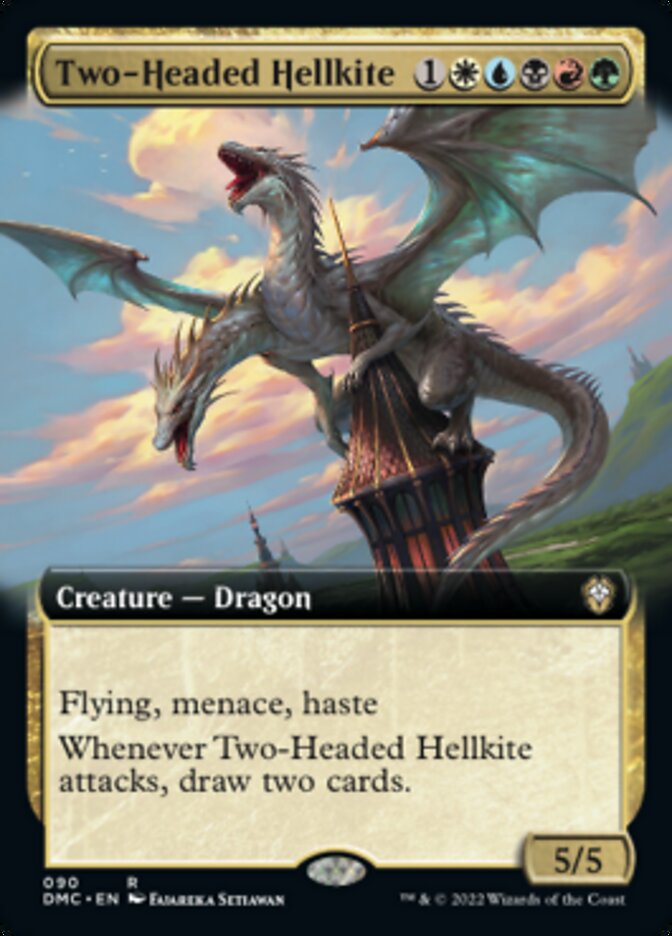 Two-Headed Hellkite (Extended Art) [Dominaria United Commander] | Good Games Modbury