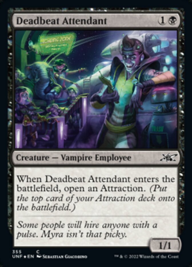 Deadbeat Attendant (Galaxy Foil) [Unfinity] | Good Games Modbury