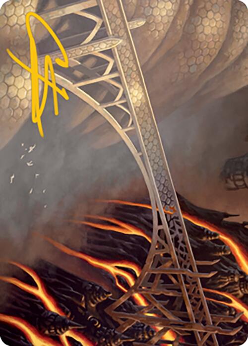 Rustvale Bridge Art Card (Gold-Stamped Signature) [Modern Horizons 2 Art Series] | Good Games Modbury