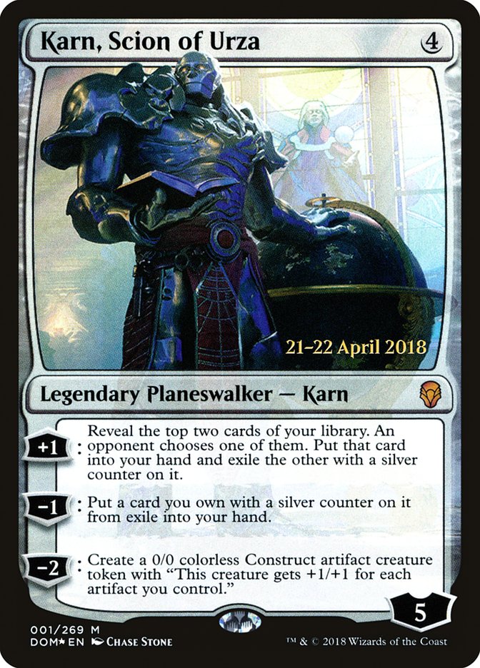 Karn, Scion of Urza [Dominaria Prerelease Promos] | Good Games Modbury