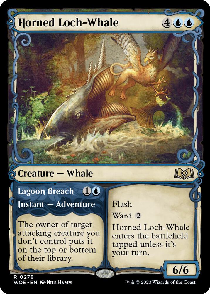 Horned Loch-Whale // Lagoon Breach 278/276 (Wilds of Eldraine)  - Showcase | Good Games Modbury
