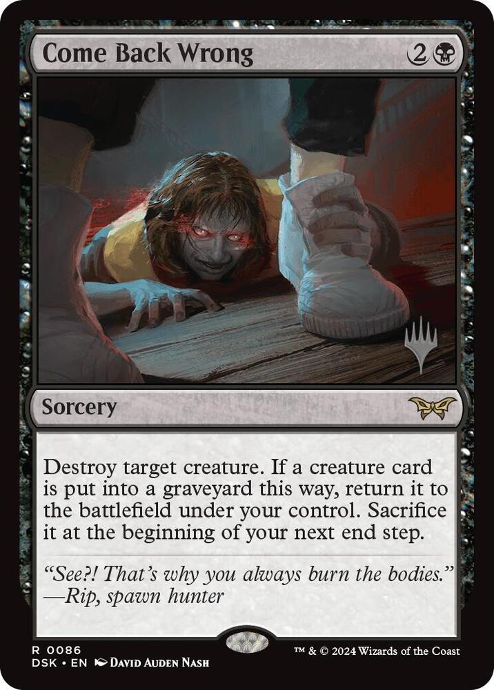 Come Back Wrong 0086 86 (Promo Pack: Duskmourn: House of Horror)  - Foil | Good Games Modbury