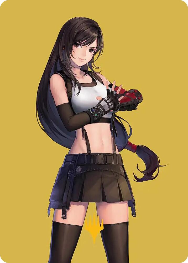Tifa Martial Artist Art Card Gold Stamped Planeswalker Symbol 52 (Art Series: FINAL FANTASY)  | Good Games Modbury