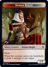 Human Rogue // Food (16) Double-Sided Token [Throne of Eldraine Tokens] | Good Games Modbury