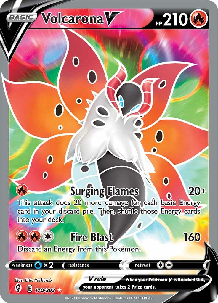 Volcarona V (170/203) [Sword & Shield: Evolving Skies] | Good Games Modbury