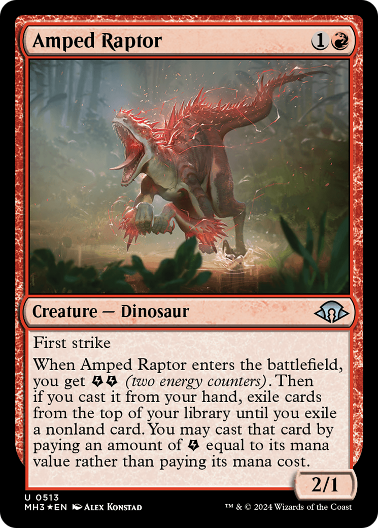 Amped Raptor (Ripple Foil) [Modern Horizons 3] | Good Games Modbury