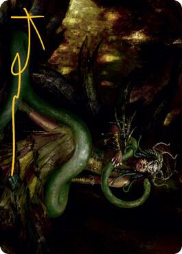 Saryth the Vipers Fang Art Card Gold Stamped Signature 53 (Art Series: Innistrad: Midnight Hunt)  | Good Games Modbury
