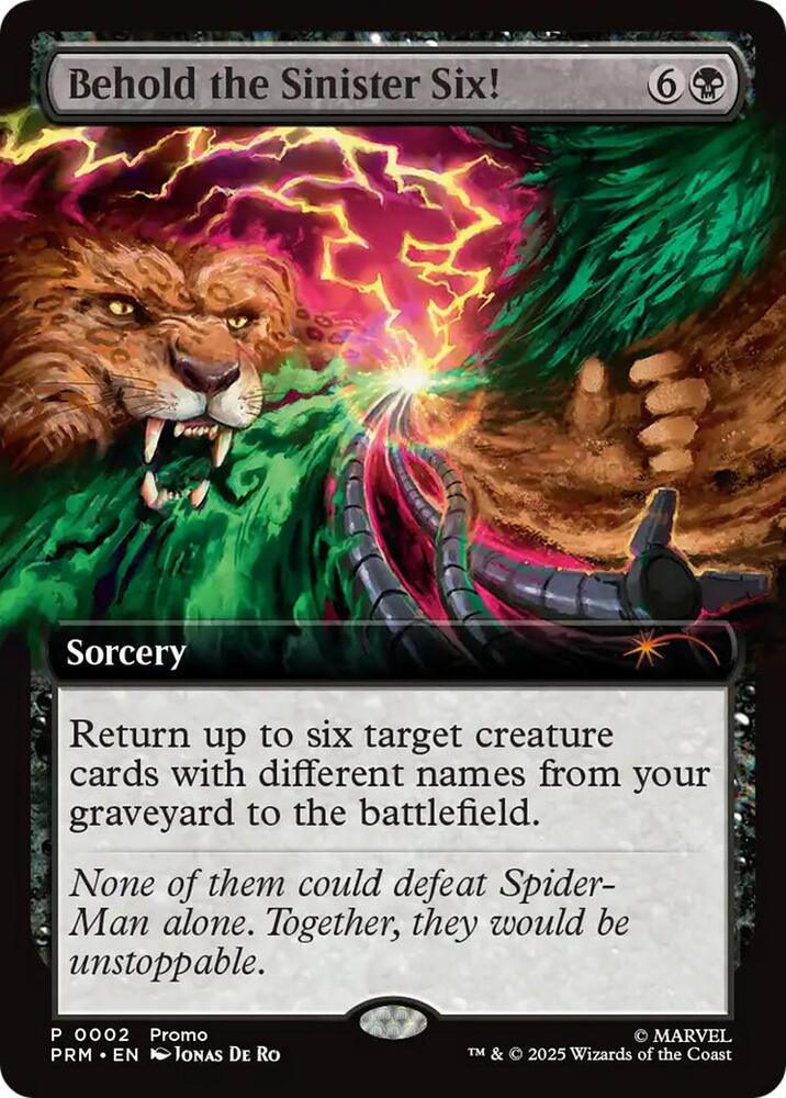 Behold the Sinister Six 2025-4/9 (Unique and Miscellaneous Promos)  - Foil | Good Games Modbury