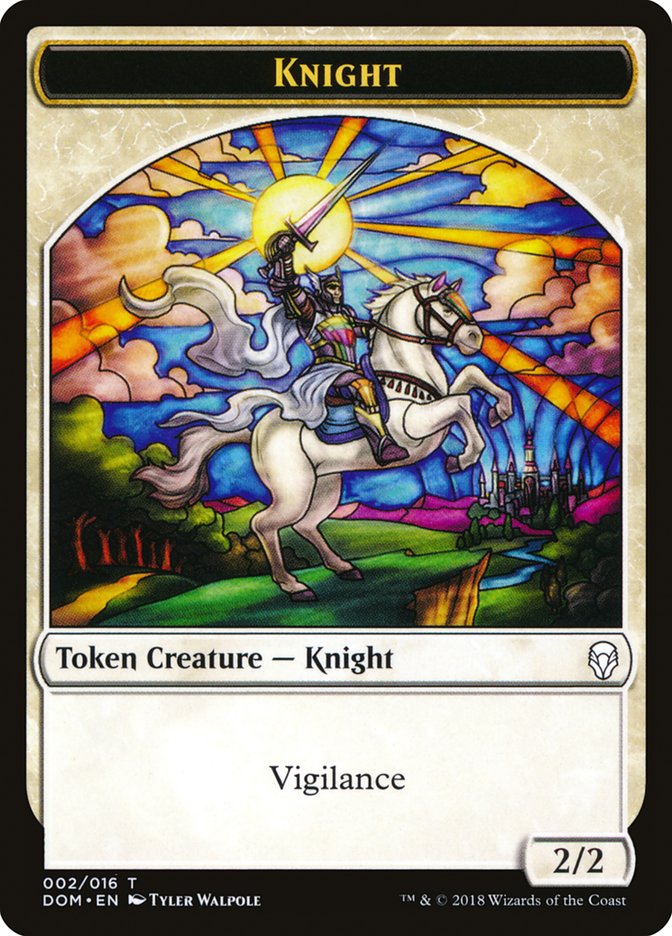 Knight Token (002/016) [Dominaria Tokens] | Good Games Modbury