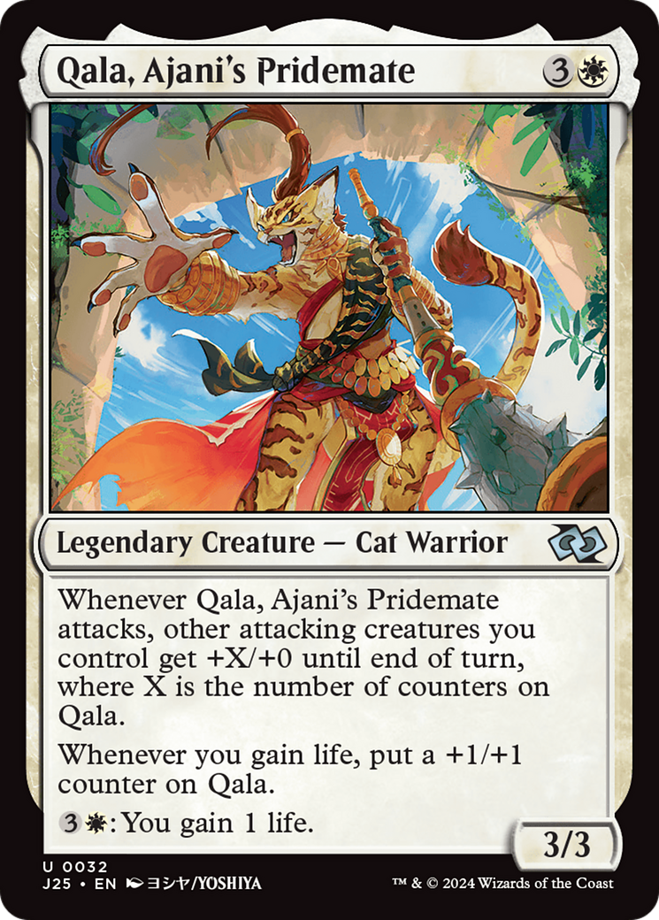 Qala, Ajani's Pridemate (Anime) [Foundations Jumpstart] | Good Games Modbury