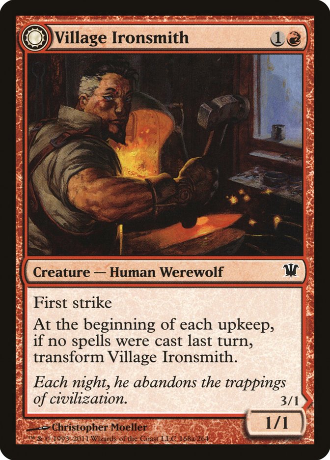 Village Ironsmith // Ironfang [Innistrad] | Good Games Modbury