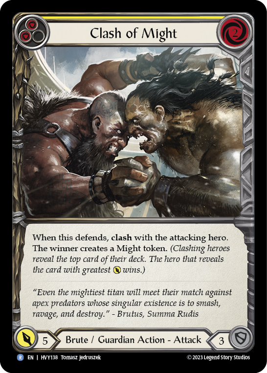 Clash of Might (Yellow) [HVY138] (Heavy Hitters)  Rainbow Foil | Good Games Modbury