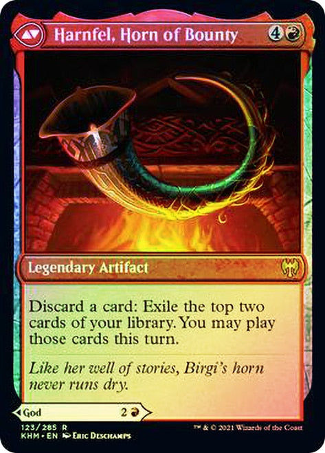 Birgi, God of Storytelling // Harnfel, Horn of Bounty [Kaldheim Prerelease Promos] | Good Games Modbury