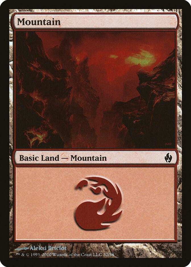 Mountain 32/34 (Premium Deck Series: Fire and Lightning)  - Foil | Good Games Modbury