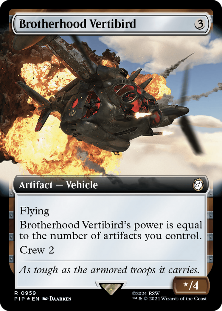 Brotherhood Vertibird (Extended Art) (Surge Foil) [Fallout] | Good Games Modbury