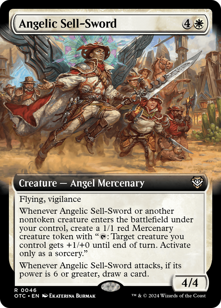 Angelic Sell-Sword (Extended Art) [Outlaws of Thunder Junction Commander] | Good Games Modbury