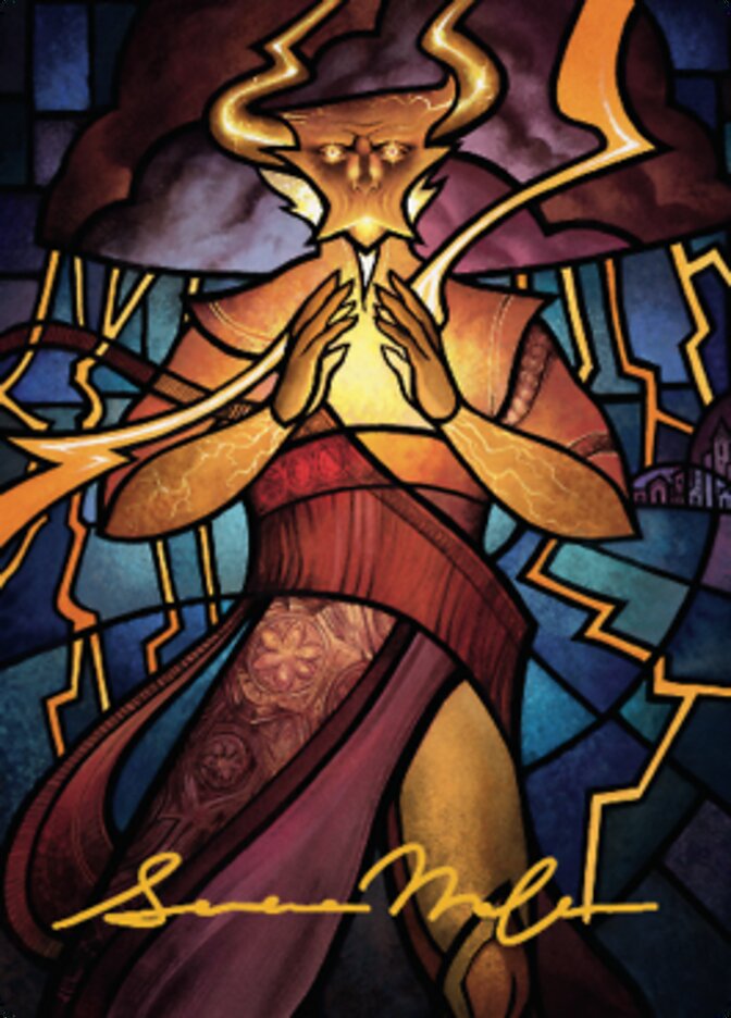 Najal, the Storm Runner Art Card (Gold-Stamped Signature) [Dominaria United Art Series] | Good Games Modbury