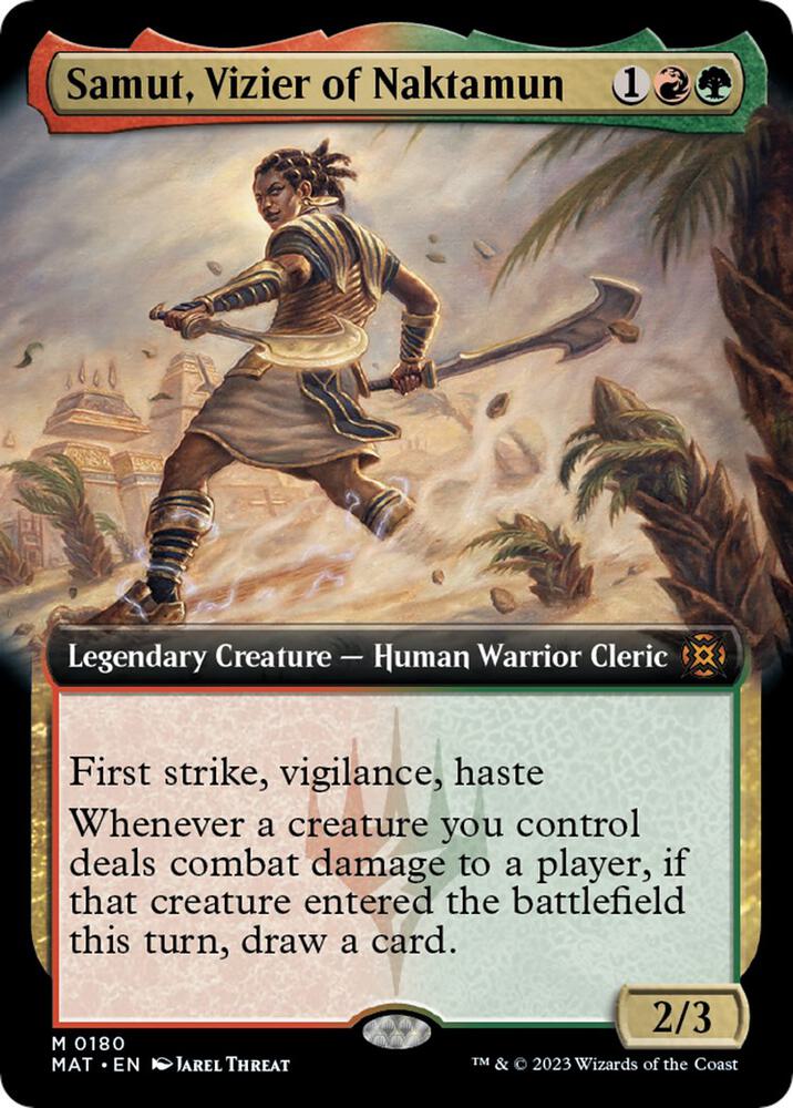 Samut, Vizier of Naktamun 180/50 (March of the Machine: The Aftermath)  - Extended Art Foil | Good Games Modbury