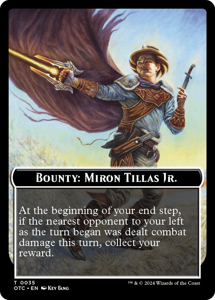 Bounty: Miron Tillas Jr. // Bounty Rules Double-Sided Token [Outlaws of Thunder Junction Commander Tokens] | Good Games Modbury