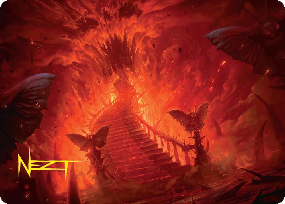 Mountain Art Card Gold Stamped Signature 30 (Art Series: Duskmourn: House of Horror)  | Good Games Modbury