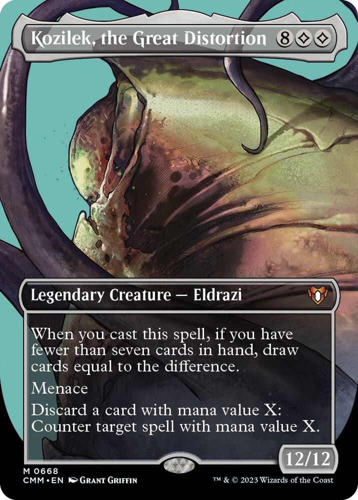 Kozilek, the Great Distortion 668/451 (Commander Masters)  - Borderless Foil | Good Games Modbury