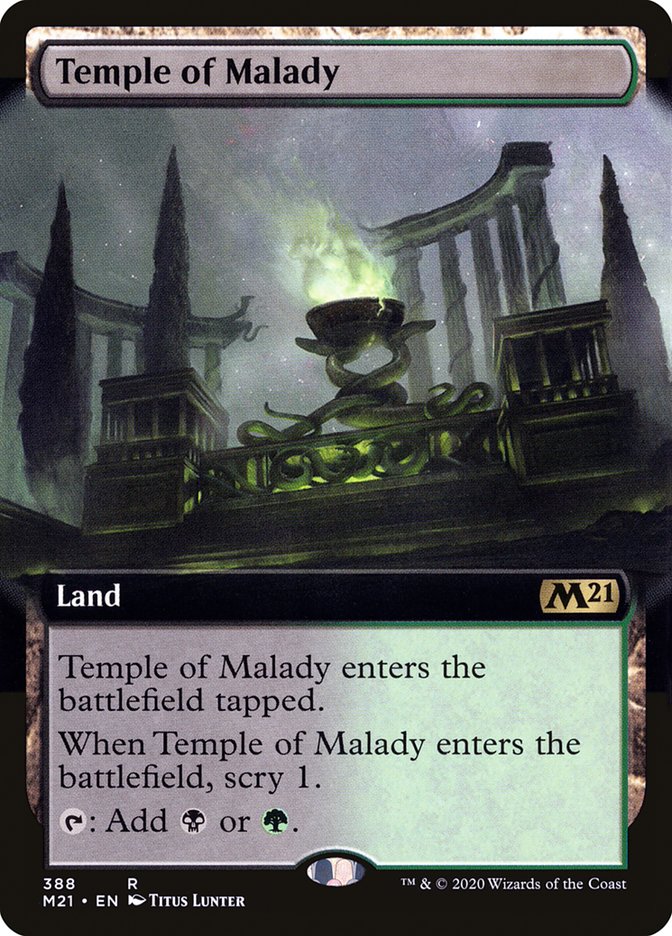 Temple of Malady (Extended Art) [Core Set 2021] | Good Games Modbury