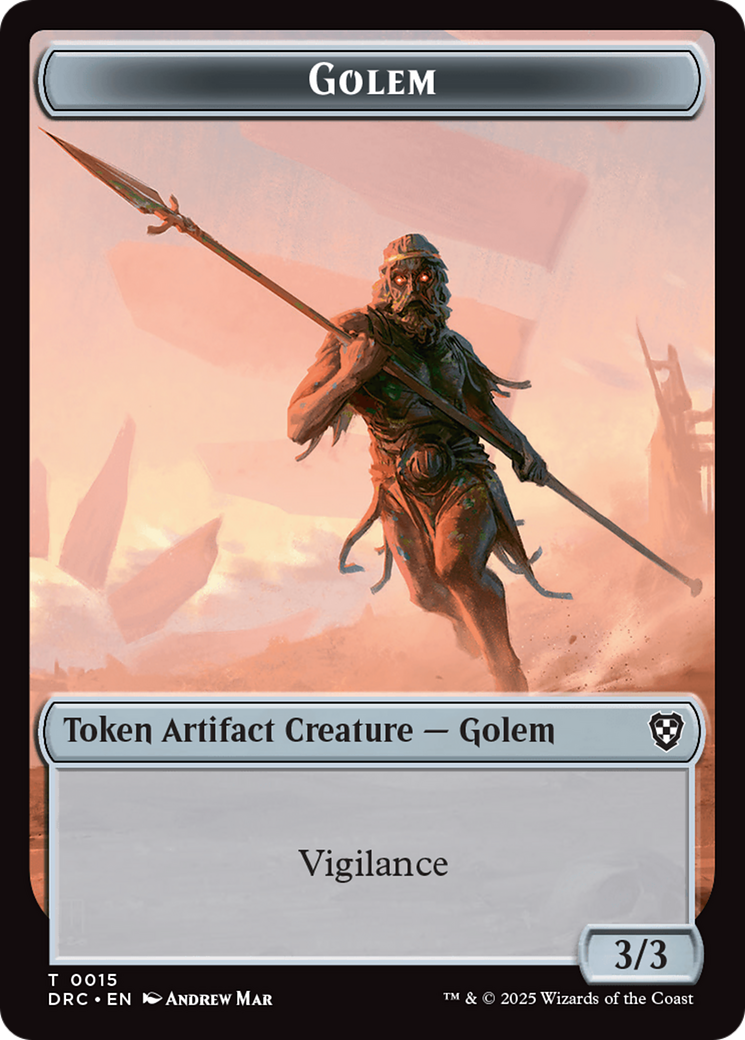 Golem (0014) // Golem (0015) Double-Sided Token [Aetherdrift Tokens] | Good Games Modbury