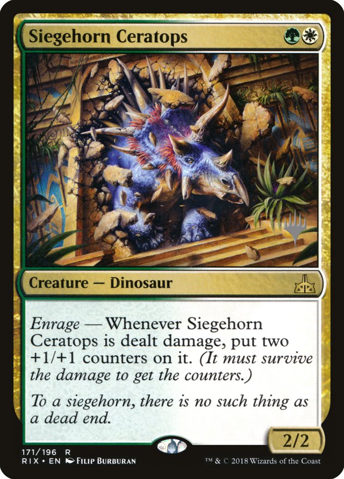 Siegehorn Ceratops (Promo Pack) [Rivals of Ixalan Promos] | Good Games Modbury