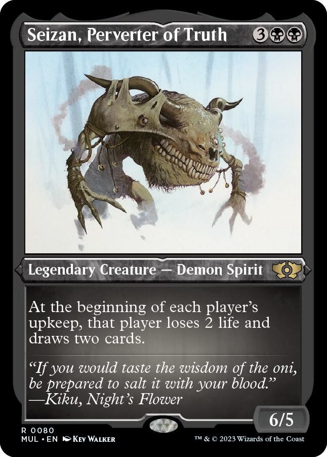 Seizan, Perverter of Truth 80/65 (March of the Machine: Multiverse Legends)  - Etched Foil | Good Games Modbury