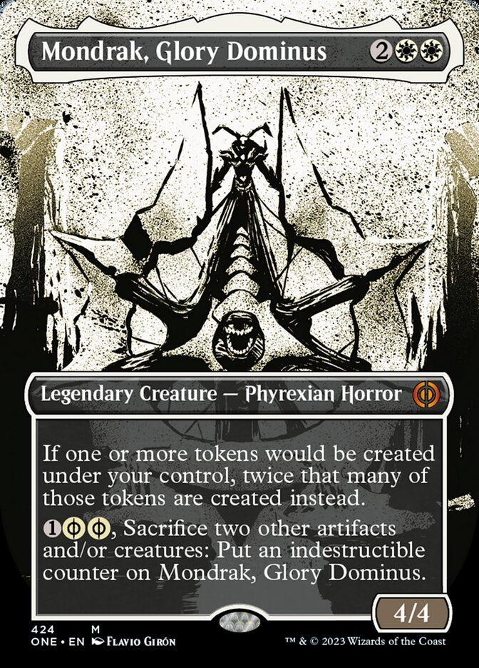 Mondrak, Glory Dominus (Borderless Ichor Step-and-Compleat Foil) [Phyrexia: All Will Be One] | Good Games Modbury