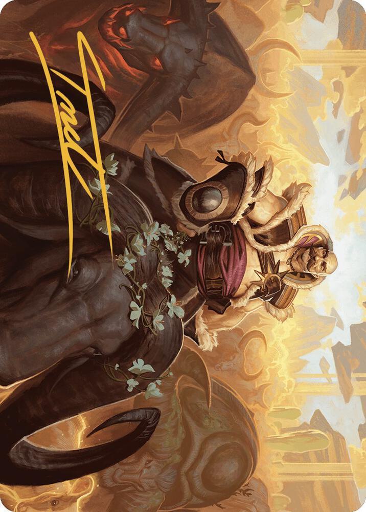 Bruse Tarl Roving Rancher Art Card Gold Stamped Signature 20 (Art Series: Outlaws of Thunder Junction)  | Good Games Modbury