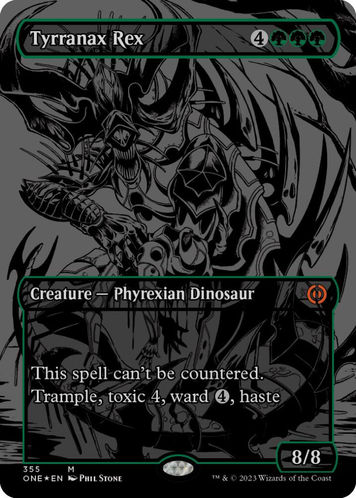 Tyrranax Rex 355 (Phyrexia: All Will Be One)  - Oil Slick Foil | Good Games Modbury