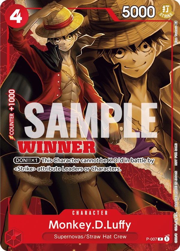 Monkey.D.Luffy - P-007 (Winner Pack Vol. 1) [One Piece Promotion Cards] | Good Games Modbury