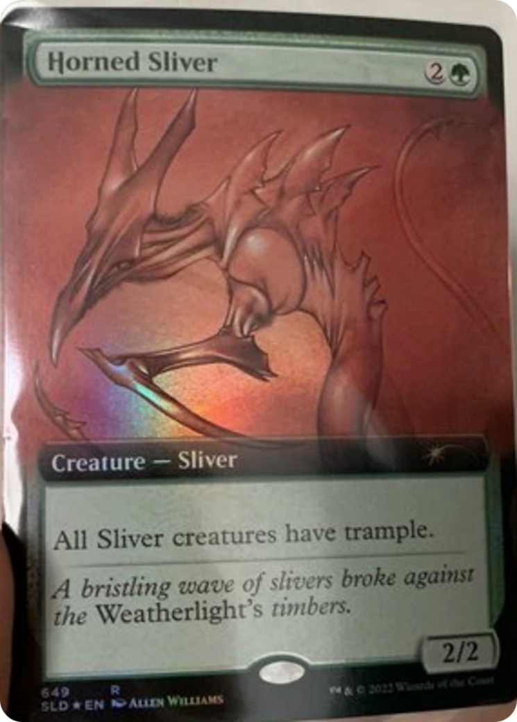 Horned Sliver (Extended Art) [Secret Lair Drop Promos] | Good Games Modbury