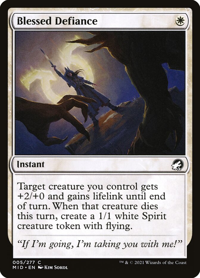Blessed Defiance 5/277 (Innistrad: Midnight Hunt)  - Foil | Good Games Modbury