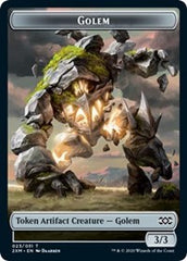 Golem // Elf Warrior Double-Sided Token [Double Masters Tokens] | Good Games Modbury