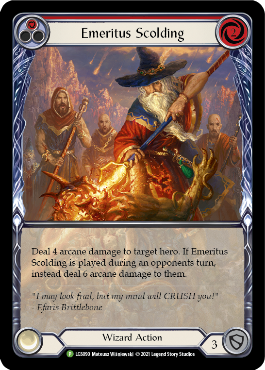 Emeritus Scolding (Red) [LGS090] (Promo)  Rainbow Foil | Good Games Modbury