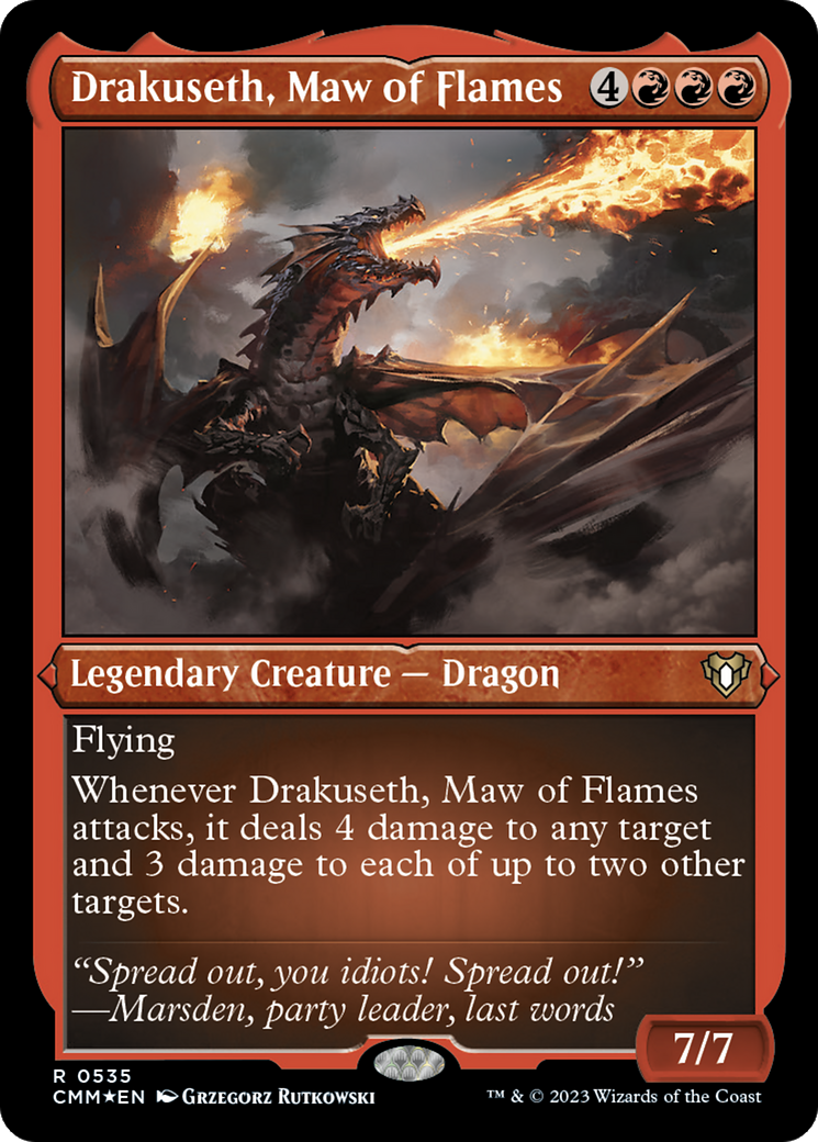 Drakuseth, Maw of Flames (Foil Etched) [Commander Masters] | Good Games Modbury