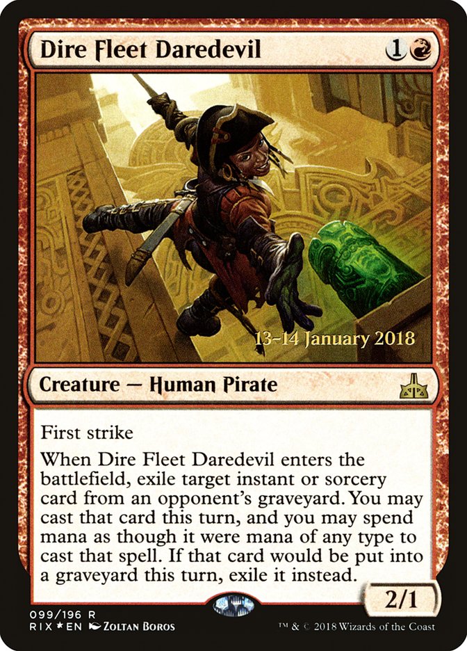 Dire Fleet Daredevil [Rivals of Ixalan Prerelease Promos] | Good Games Modbury