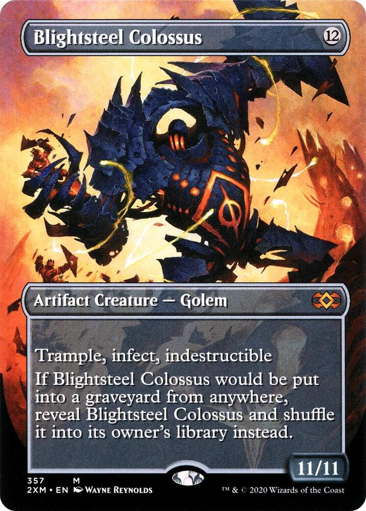 Blightsteel Colossus 357 (Double Masters)  - Borderless Foil | Good Games Modbury