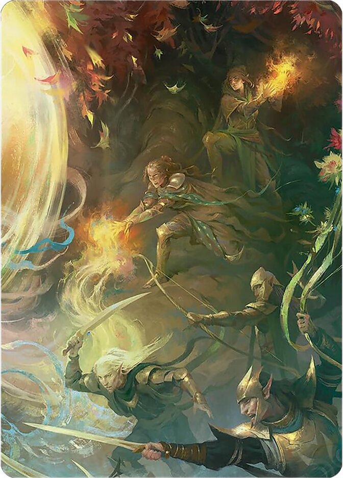 Rally the Galadhrim // Rally the Galadhrim 9 (Art Series: Universes Beyond: The Lord of the Rings: Tales of Middle-earth)  | Good Games Modbury